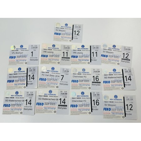 Konvolut MSV Duisburg Tickets (GER), 1995/96