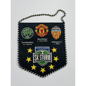 Wimpel Sturm Graz, Panathinaikos Athen, Manchester United, Valencia CF
