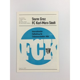 Programm FC Karl-Marx-Stadt (GER) - Sturm Graz (AUT), 1984