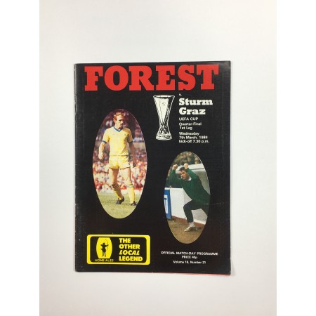 Programm Nottingham Forest (ENG) - Sturm Graz, 1984