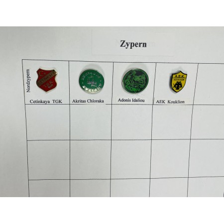 Pinkonvolut/Pinsammlung Zypern, 4 Stück