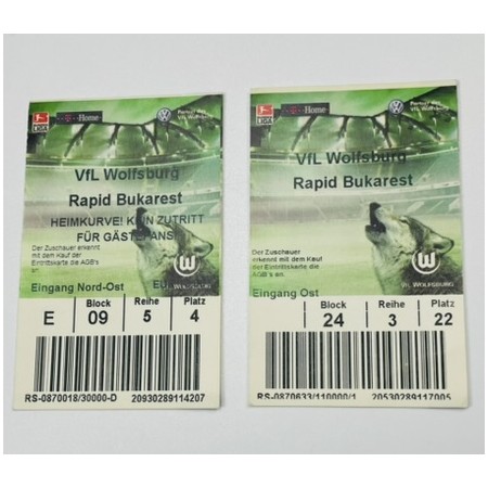 2 Tickets VFL Wolfsburg - Rapid Bukarest, 2008