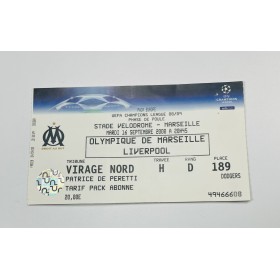 Ticket Olympique Marseille - Liverpool FC, 2008