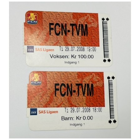 2 Tickets FC NordsjællandFC - TVMK Tallinn, 2008
