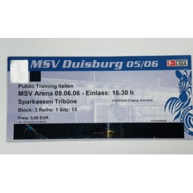 Ticket Public Training Italien/MSV Duisburg, 2005/06