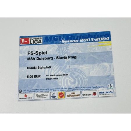 Ticket Karlsruher SC/KSC - Slavia Prag, 2003/04