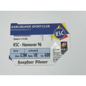 Ticket Karlsruher SC/KSC (GER) - Hannover 96 (GER), 2001/02