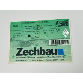 Ticket Werder Bremen (GER) - MSV Duisburg (GER), 1998/99
