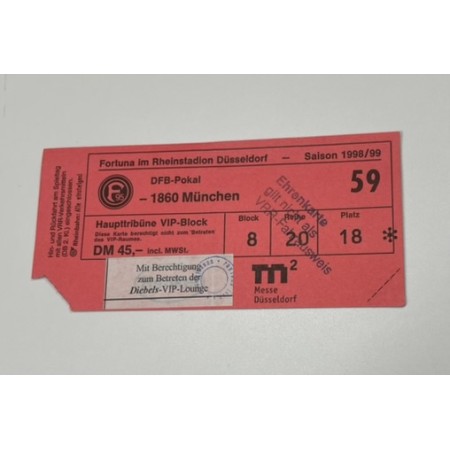 Ticket Fortuna Düsseldorf (GER) - TSV 1860 München (GER), 1998/99