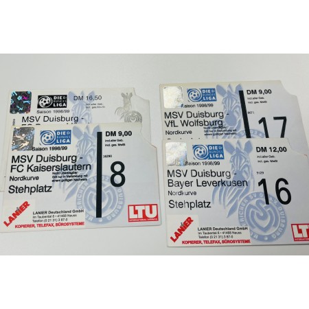 4x Ticket MSV Duisburg (GER), 1998/99