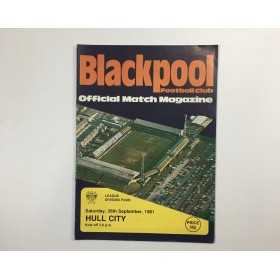 Programm Blackpool FC - Hull City, 1981