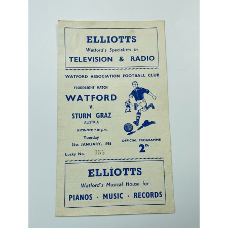copy of PRI Programm Sturm Graz - Watford FC, 1956
