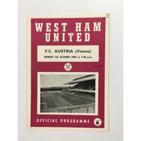 copy of Museum Programm West Ham United - Austria Wien, 1959