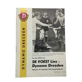 Programm SK Vöest Linz (AUT) - Dynamo Dresden (GER), 1972 Programm SK Vöest Linz (AUT) - Dynamo Dresden (GER), 1972