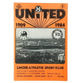 Programm Dundee United FC (SCO) - LASK Linz (AUT), 1984