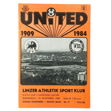 Programm Dundee United FC (SCO) - LASK Linz (AUT), 1984