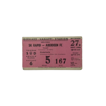 Ticket Rapid Wien - Aberdeen FC, 1989