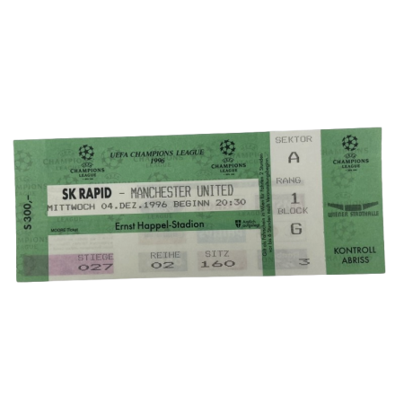 Ticket Rapid Wien - Manchester United, 1996