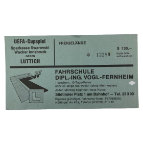 Ticket Wacker Innsbruck - RFC Lüttich, 1985