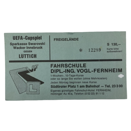 Ticket Wacker Innsbruck - RFC Lüttich, 1985