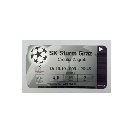 Ticket Sturm Graz - Croatia Zagreb, 1999