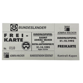 Ticket Admira Wacker - Royal Antwerpen, 1992