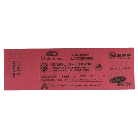 Ticket Österreich - Lettland, 1995