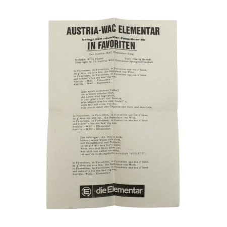 Songtext Austria Wien, der Austria-WAC Elementar-Song