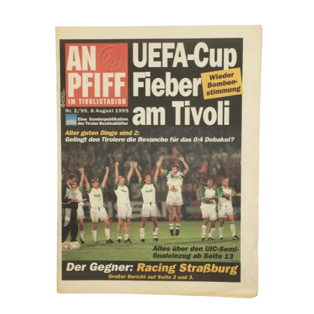 Programm FC Tirol (AUT) - Racing Strassburg (FRA), 1995