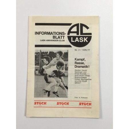 copy of Museum Programm LASK Linz - Austria Wien, 1976