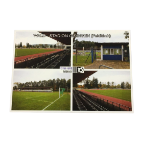 Stadionpostkarte FC Blau-Weiss Feldkirch, Waldstadion Gisingen