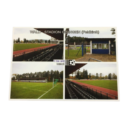 Stadionpostkarte FC Blau-Weiss Feldkirch, Waldstadion Gisingen