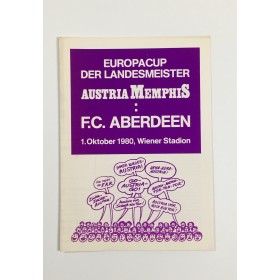 copy of Programm Austria Wien - Aberdeen FC (SCO), 1980