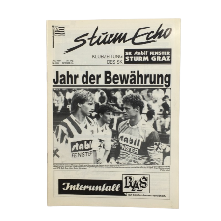 Vereinsmagazin Sturm Graz Echo, Nr. 209 von 1991