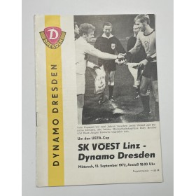 Programm SK Vöest Linz (AUT) - Dynamo Dresden (GER), 1972