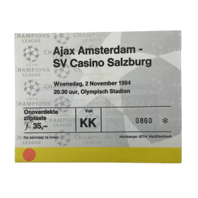 Ticket Ajax Amsterdam (NED) - Austria Salzburg, 1994