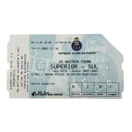 Ticket FC Porto (POR) - Austria Wien, 2002