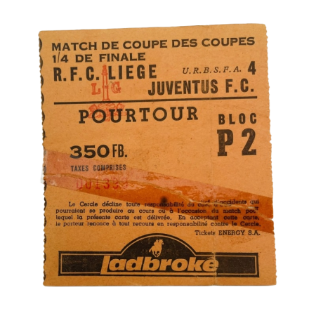Ticket Standard Lüttich/Liege (BEL) - Juventus FC (ITA), 1991