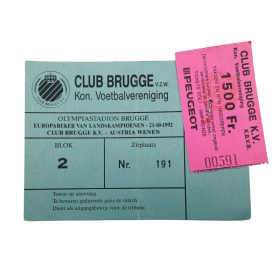 Ticket Club Brugge (BEL) - Austria Wien, 1992