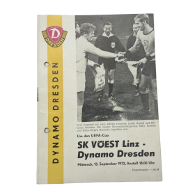 Programm SK Vöest Linz (AUT) - Dynamo Dresden (GER), 1972