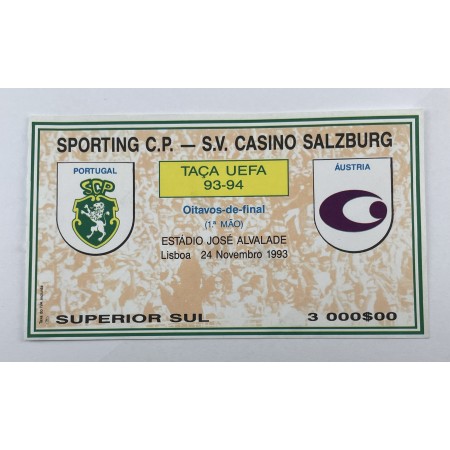 Ticket Sporting Lissabon (POR) - Austria Salzburg, 1993
