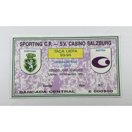 Ticket Sporting Lissabon (POR) - Austria Salzburg, 1993