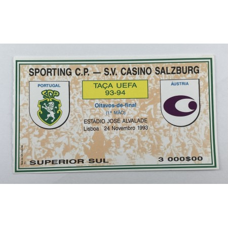 Ticket Sporting Lissabon (POR) - Austria Salzburg, 1993