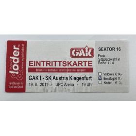 Ticket GAK (AUT) - Austria Klagenfurt, 2011