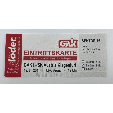 Ticket GAK (AUT) - Austria Klagenfurt, 2011
