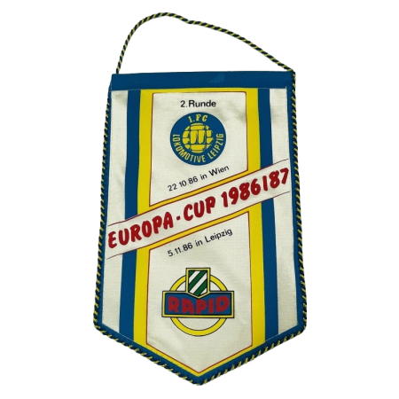 Wimpel 1. FC Lokomotive Leipzig (GER) - Rapid Wien (AUT), 1986