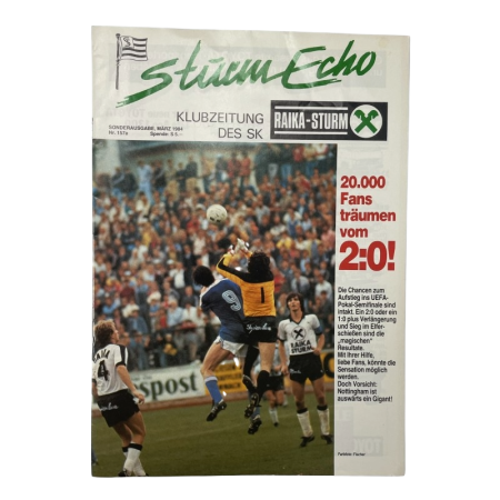 Programm Sturm Graz - Nottingham Forest/Vereinsmagazin Nr. 157a von 1984