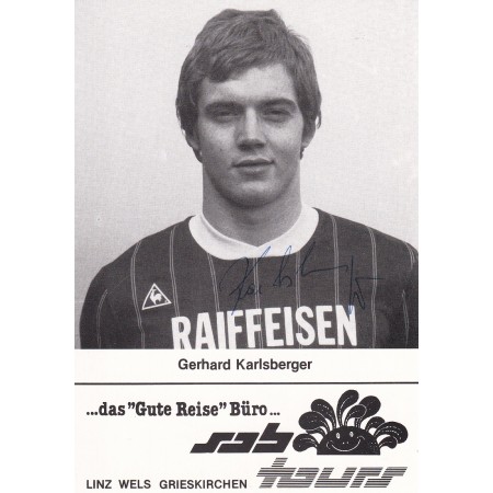 Autogrammkarte Gerald Karlsberger, FC Union Wels