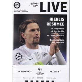 Programm Sturm Graz - RB Leipzig, 2025