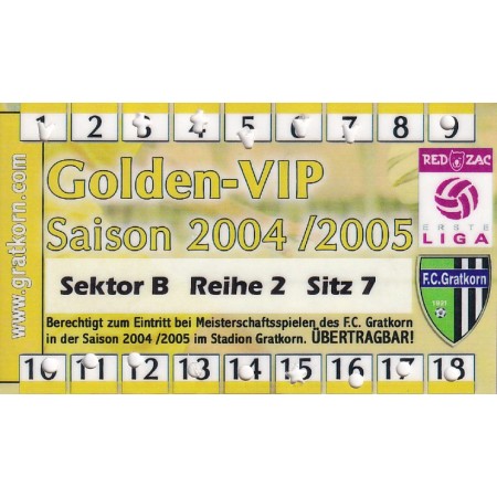Golden Vip Dauerkarte FC Gratkorn (AUT)